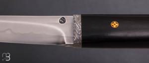    Couteau " Tanto "  de Jean Paul Sire - Ebène et lame forgée acier C130