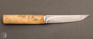 Couteau  "  Tanto  Small " Érable Négundo et lame forgée acier C130 de Jean Paul Sire