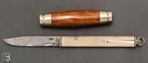 Couteau Tonneau par Jean Michel REMAUD - Bois de fer et lame damas