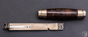 Couteau Tonneau par Jean Michel REMAUD - Ronce de noyer et lame damas