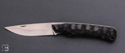   Couteau "Troll Toxifié" pliant par Wildsteer - Pakkawood noir et lame en 14c28