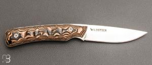  Couteau " Troll Toxifié " pliant par Wildsteer - Pakkawood marron et lame en 14c28