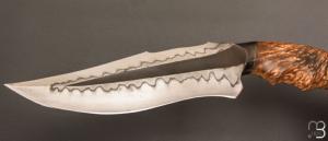  Couteau " Tsavo " de Samuel Lurquin - Acier U10A et bouleau flammé