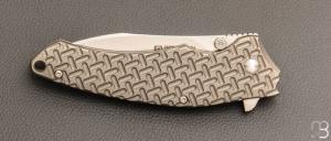   Couteau " Turbulence " custom par Tim Galyean - Titane et lame en CPM154