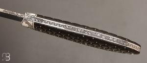    Couteau " Violon capitonné " par Jérôme Lamic - Ebène et fil d'argent