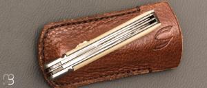 Couteau " Wharmcliffe Trapper 2 lames " par Aleksandr Vetrov - Micarta / M390