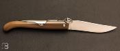Couteau Yatagan 18 cm Corne blonde par J. Mongin avec étui cuir