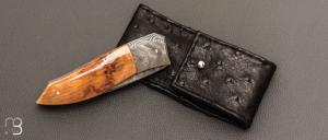   Couteau " custom " de Alain & Joris Chomilier - Damas de Chad Nichols et ivoire de mastodonte