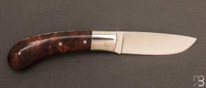 Couteau "  pièce unique  " en bois de fer et N690 fait main par Erwan Pincemin
