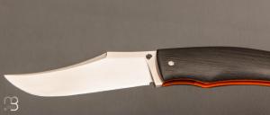 Couteau " custom " par Philippe Lemonnier - Fibre de carbone et lame en RWL34 