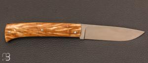 Couteau " custom " RWL-34 et fourche de peuplier par Philippe Lemonnier