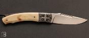 Couteau de collection Phacochère et mitres damas de Philippe Ricard