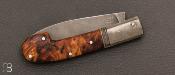 Couteau de poche à cran carré - Erable stabilisé - Pierre Henri Monnet