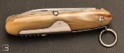 Couteau de poche Navette 13 cm Corne blonde 4 pièces par J.Mongin