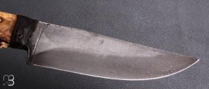  Couteau droit forgé par Pierre Henri Monnet - Mâchoire de coyote et 90McV8