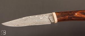  Couteau droit par Nicolas Mestrallet - Atelier du couteau de Vaunaveys - Lame forgée acier damas et bois de fer