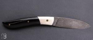 Couteau " le Névé " custom par Tim Bernard - Corne de buffle et os blanc