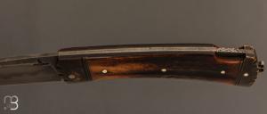  Couteau " lock back " par Thomas LECAS - Bois de cerf teinté et 135Cr3