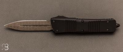 Couteau Automatique Microtech - Combat Troodon D/E Signature Series Damascus Standard Ringed Hardware 142-16S