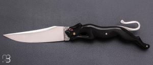   Couteau " Panthère lock-back " custom par Jérôme Lamic - Ebène et nacre