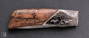  Couteau " Brame du cerf " par Charles Roulin