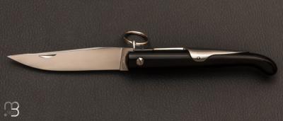 Couteau de poche Yatagan 12 cm Corne noire par J. Mongin