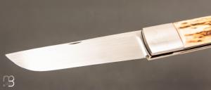    Couteau " Tanto intégrale " custom par Karim Valentin - Les couteaux D'Hure - Ivoire de mammouth