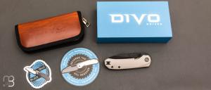   Couteau  "  Divo Buzz " par Divo Knives - Titane - Blackwashed blade