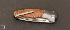  Couteau  "  Hurricane " custom par Thierry Savidan - Koa et Zirconium