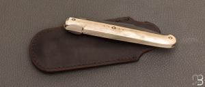 Couteau " Laguiole droit" bois de renne et XC100 par Mathieu Herrero