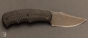 Couteau custom pliant par David Lespect - Carbone et D2 stonewashed