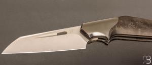    Couteau " Liner lock " custom par Romain Lopez - Fibre de carbone et lame en RWL34