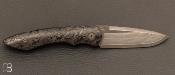 Couteau "Petit Duc" Fibre de carbone et lame Suminagashi SG2 par Nicolas Kowal