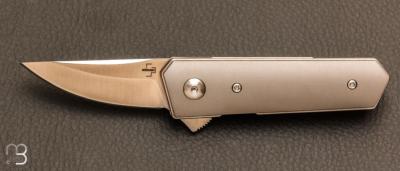 Couteau Bker Plus Kwaiken Stubby Titanium design par Lucas Burnley - 01BO226