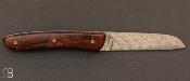 Couteau de poche pliant L08 damas manche bois de fer par Perceval