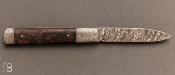Couteau de poche Vercors Noyer et damas par Philippe Ricard