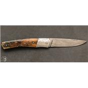 Couteau 1820 Berthier par Alain et Joris Chomilier - Lame damas de Chad Nichols