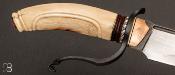 Couteau droit " Grand Coutelas " de Benoit Maguin - C130 et ivoire de phacochère