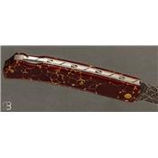 Couteau de collection "Classico" pierre reconstituée et damas mosaïque de Philippe Ricard