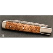 Couteau Vercors de collection Loupe d'érable stabilisée et lame damasteel