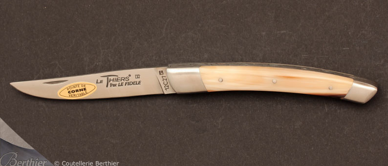 Couteau de poche Le Thiers 12cm Corne blonde par Le Fidèle