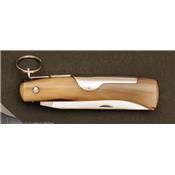 Couteau Chasseur avec anneau 13 cm Corne blonde par J. Mongin