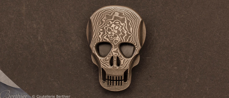 Damascus Skull Money Clip by Hikari