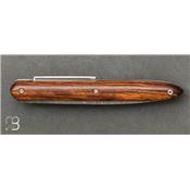 Couteau de poche l'Épicurien lame damas avec agrafe Liner 12cm Bois de Fer