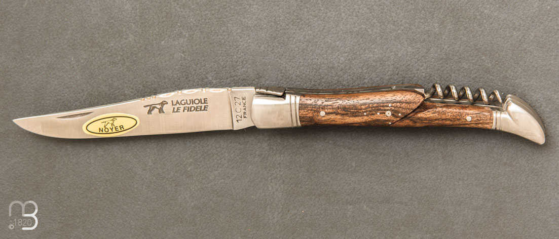 Couteau de poche Laguiole 12cm Tire-Bouchon Noyer par Le Fidèle