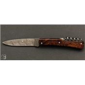 2-pieces Le Français Vintage pocket folding knife ironwood and damascus