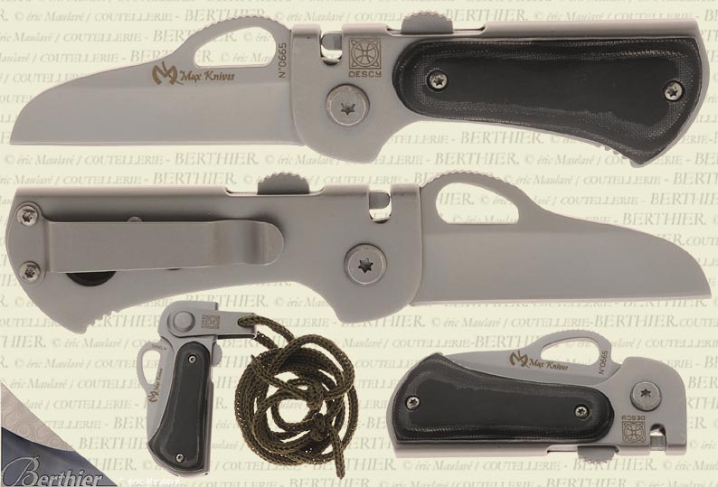 Couteau pliant de cou Le Croc H Design Descy pour Max knives