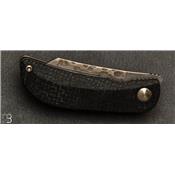 Couteau de poche Mcusta MC-211D First Production - Damas Micarta jute noir et orange