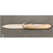 Couteau de poche Navette corne blonde 12cm par Mongin