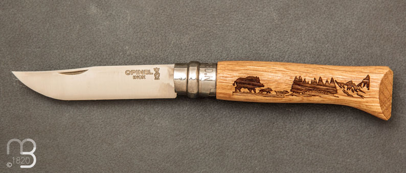 Couteau Opinel N08 Sanglier Animalia